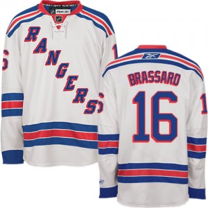 Reebok New York Rangers 16 Men's Derick Brassard Authentic White Away NHL Jersey