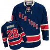 Reebok New York Rangers 28 Men's Dominic Moore Authentic Navy Blue Third NHL Jersey