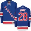 Reebok New York Rangers 28 Men's Dominic Moore Authentic Royal Blue Home NHL Jersey