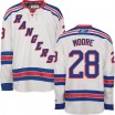 Reebok New York Rangers 28 Men's Dominic Moore Authentic White Away NHL Jersey