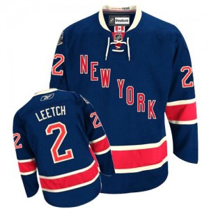 Reebok New York Rangers 2 Men's Brian Leetch Authentic Navy Blue Third NHL Jersey