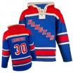 Old Time Hockey New York Rangers 30 Men's Henrik Lundqvist Authentic Royal Blue Sawyer Hooded Sweatshirt NHL Jersey