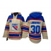 Old Time Hockey New York Rangers 30 Men's Henrik Lundqvist Authentic Cream Sawyer Hooded Sweatshirt NHL Jersey