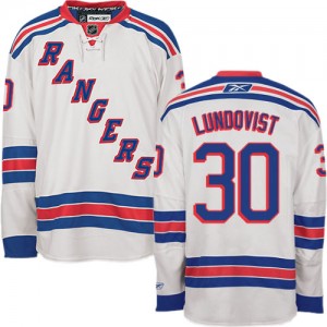 Reebok New York Rangers 30 Men's Henrik Lundqvist Authentic White Away NHL Jersey