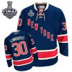 Reebok New York Rangers 30 Men's Henrik Lundqvist Premier Navy Blue Third 2014 Stanley Cup NHL Jersey