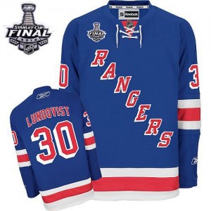 Reebok New York Rangers 30 Men's Henrik Lundqvist Premier Royal Blue Home 2014 Stanley Cup NHL Jersey