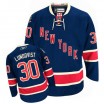 Reebok New York Rangers 30 Youth Henrik Lundqvist Authentic Navy Blue Third NHL Jersey