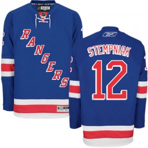 Reebok New York Rangers 12 Men's Lee Stempniak Authentic Royal Blue Home NHL Jersey