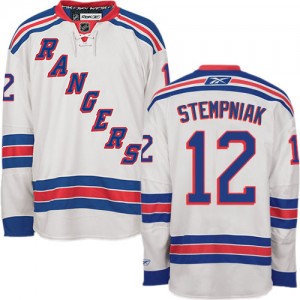 Reebok New York Rangers 12 Men's Lee Stempniak Authentic White Away NHL Jersey