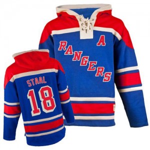 Old Time Hockey New York Rangers 18 Men's Marc Staal Premier Royal Blue Sawyer Hooded Sweatshirt NHL Jersey