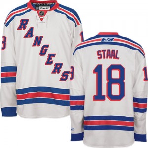 Reebok New York Rangers 18 Men's Marc Staal Authentic White Away NHL Jersey