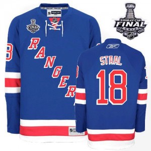 Reebok New York Rangers 18 Men's Marc Staal Premier Royal Blue Home 2014 Stanley Cup NHL Jersey