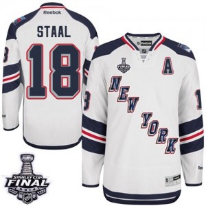 Reebok New York Rangers 18 Men's Marc Staal Premier White 2014 Stadium Series 2014 Stanley Cup NHL Jersey