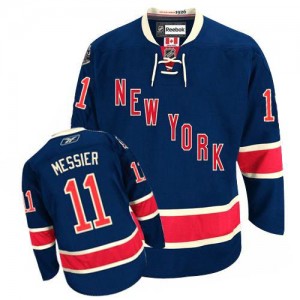 Reebok New York Rangers 11 Men's Mark Messier Authentic Navy Blue Third NHL Jersey