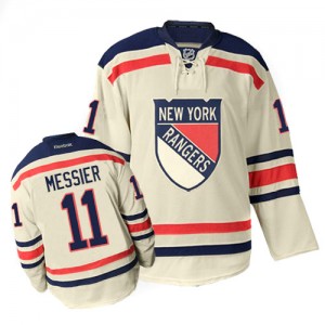Reebok New York Rangers 11 Men's Mark Messier Authentic Cream Winter Classic NHL Jersey