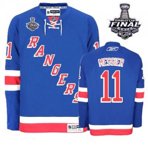 Reebok New York Rangers 11 Men's Mark Messier Authentic Royal Blue Home 2014 Stanley Cup NHL Jersey