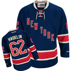 Reebok New York Rangers 62 Men's Carl Hagelin Authentic Navy Blue Third NHL Jersey