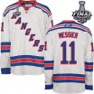 Reebok New York Rangers 11 Men's Mark Messier Authentic White Away 2014 Stanley Cup NHL Jersey