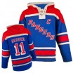 Old Time Hockey New York Rangers 11 Men's Mark Messier Premier Royal Blue Sawyer Hooded Sweatshirt NHL Jersey