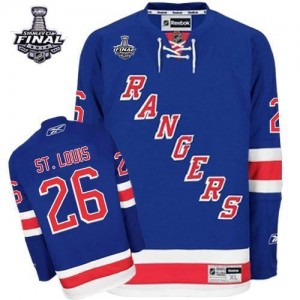 Reebok New York Rangers 26 Men's Martin St. Louis Authentic Royal Blue Home 2014 Stanley Cup NHL Jersey