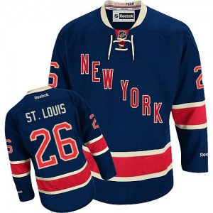 Reebok New York Rangers 26 Men's Martin St. Louis Authentic Navy Blue Third NHL Jersey