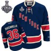 Reebok New York Rangers 36 Men's Mats Zuccarello Authentic Navy Blue Third 2014 Stanley Cup NHL Jersey