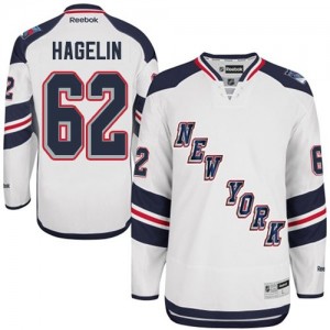 Reebok New York Rangers 62 Men's Carl Hagelin Authentic White 2014 Stadium Series NHL Jersey