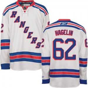 Reebok New York Rangers 62 Men's Carl Hagelin Premier White Away NHL Jersey