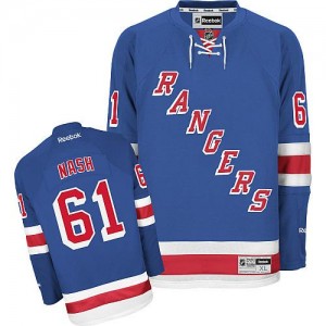 Reebok New York Rangers 61 Men's Rick Nash Authentic Royal Blue Home NHL Jersey