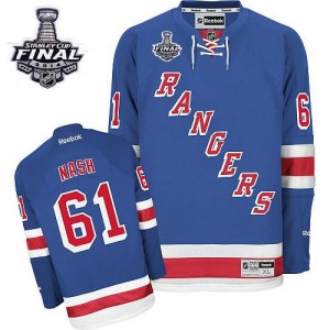 Reebok New York Rangers 61 Men's Rick Nash Authentic Royal Blue Home 2014 Stanley Cup NHL Jersey