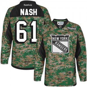 Reebok New York Rangers 61 Youth Rick Nash Authentic Camo Veterans Day Practice NHL Jersey