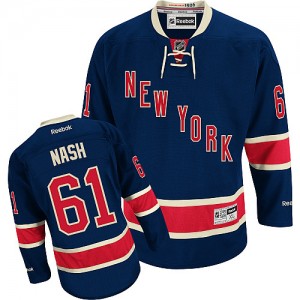 Reebok New York Rangers 61 Youth Rick Nash Authentic Navy Blue Third NHL Jersey
