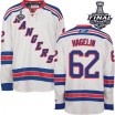 Reebok New York Rangers 62 Men's Carl Hagelin Authentic White Away 2014 Stanley Cup NHL Jersey