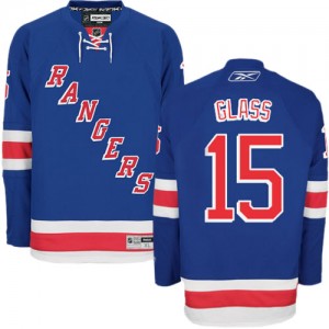 Reebok New York Rangers 15 Men's Tanner Glass Premier Royal Blue Home NHL Jersey
