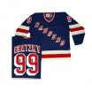 CCM New York Rangers 99 Men's Wayne Gretzky Authentic Royal Blue Throwback NHL Jersey