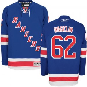 Reebok New York Rangers 62 Men's Carl Hagelin Premier Royal Blue Home NHL Jersey