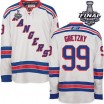 Reebok New York Rangers 99 Men's Wayne Gretzky Authentic White Away 2014 Stanley Cup NHL Jersey