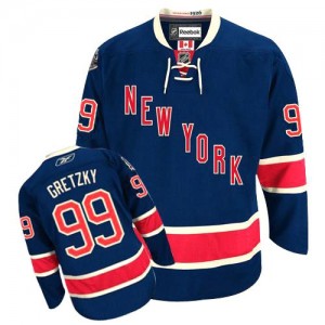Reebok New York Rangers 99 Youth Wayne Gretzky Premier Navy Blue Third NHL Jersey