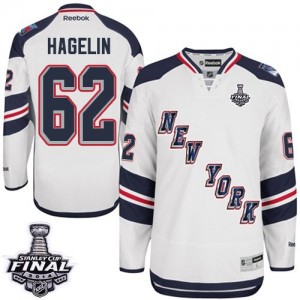 Reebok New York Rangers 62 Men's Carl Hagelin Premier White 2014 Stadium Series 2014 Stanley Cup NHL Jersey