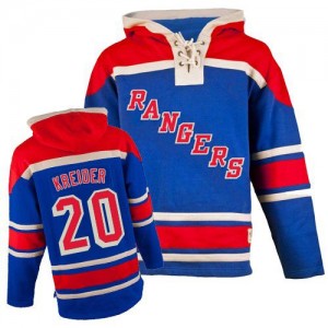 Old Time Hockey New York Rangers 20 Men's Chris Kreider Authentic Royal Blue Sawyer Hooded Sweatshirt NHL Jersey