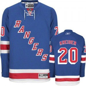 Reebok New York Rangers 20 Men's Chris Kreider Authentic Royal Blue Home NHL Jersey