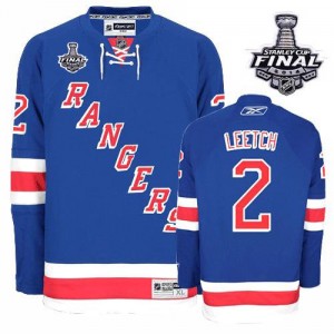 Reebok New York Rangers 2 Men's Brian Leetch Authentic Royal Blue Home 2014 Stanley Cup NHL Jersey