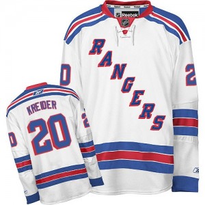 Reebok New York Rangers 20 Men's Chris Kreider Authentic White Away NHL Jersey