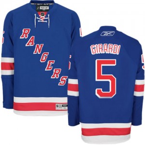 Reebok New York Rangers 5 Men's Dan Girardi Authentic Royal Blue Home NHL Jersey