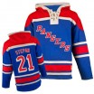 Old Time Hockey New York Rangers 21 Men's Derek Stepan Authentic Royal Blue Sawyer Hooded Sweatshirt NHL Jersey