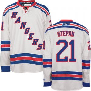 Reebok New York Rangers 21 Men's Derek Stepan Premier White Away NHL Jersey