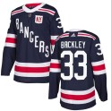 Adidas New York Rangers Men's Connor Brickley Authentic Navy Blue 2018 Winter Classic Home NHL Jersey