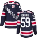 Adidas New York Rangers Men's Ty Ronning Authentic Navy Blue 2018 Winter Classic Home NHL Jersey