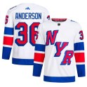 Adidas New York Rangers Men's Glenn Anderson Authentic White 2024 Stadium Series Primegreen NHL Jersey