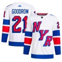 Adidas New York Rangers Men's Barclay Goodrow Authentic White 2024 Stadium Series Primegreen NHL Jersey